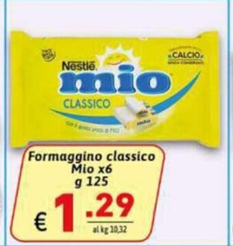 Ipercarni Formaggino classico Mio x6 g 125 offerta