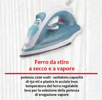 Famila Ferro da stiro a secco e a vapore offerta