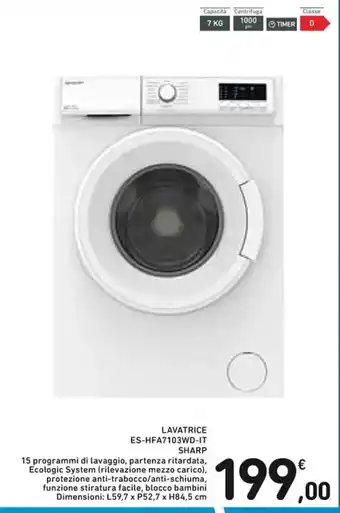 Spazio Conad LAVATRICE ES-HFA7103WD-IT SHARP offerta