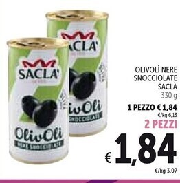 Spazio Conad Saclà olivoli nere snocciolate offerta
