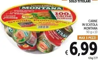 Spazio Conad Montana carne in scatola offerta