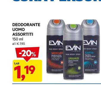 DPiù Deodorante uomo assortiti offerta