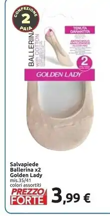 Carrefour Market Golden lady salvapiede ballerina offerta
