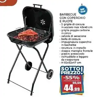 Happy Casa Barbecue quadrato h82x52x47cm con coperchio richiudibile offerta