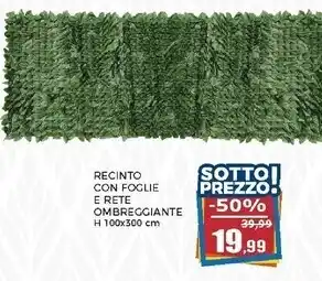 Happy Casa Arella sempreverde con foglie e rete ombreggiante h100x300 cm offerta