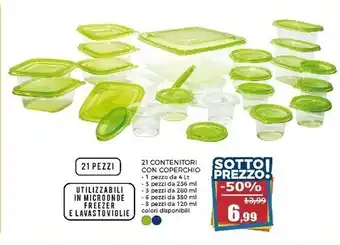 Happy Casa Contenitori con coperchio 21 pezzi offerta