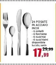 Happy Casa Servizio posate in acciaio inox 24 pezzi kisara shiny offerta