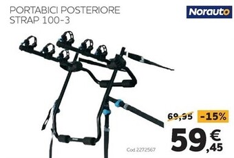 Norauto Norauto - portabici posteriore strap 100-3 offerta