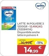 Bimbo Store Mellin latte in polvere 3 1200gr offerta