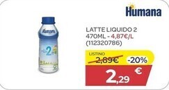 Bimbo Store Humana latte liquido 2 470ml offerta
