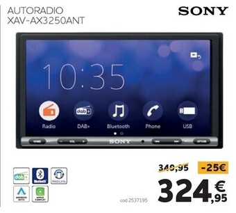 Norauto Sony autoradio xav-ax3250ant offerta