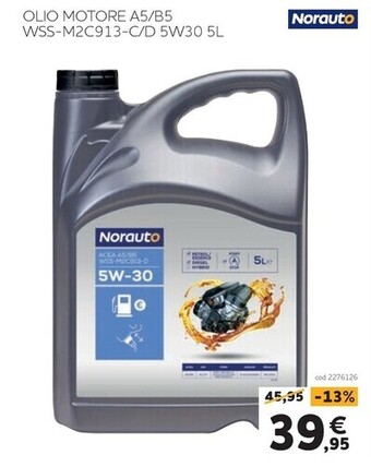 Norauto - olio motore a5/b5 wss-m2c913-c/d 5w30 5l