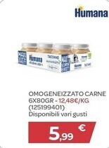 Bimbo Store Humana omogeneizzato carne 6x80gr offerta