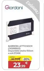 Bimbo Store Giordani barriera letto 90cm offerta