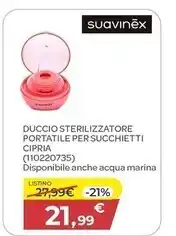 Bimbo Store Suavinex - duccio sterilizzatore portatile per succhietti cipria offerta