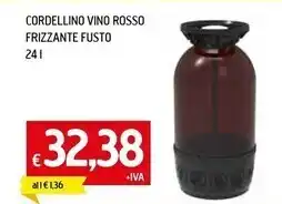 Cordellino vino rosso frizzante fusto