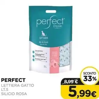 Arcaplanet Perfect lettiera gatto lt.5 silicio rosa offerta