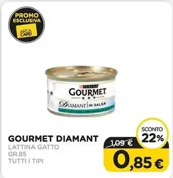 Arcaplanet Purina gourmet diamant lattina gatto gr.85 tutti i tipi offerta