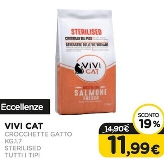 Arcaplanet Vivicat - crocchette gatto kg.1.7 sterilised tutti i tipi offerta