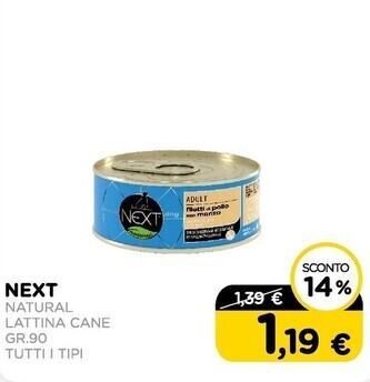 Arcaplanet Next natural lattina cane gr.90 tutti i tipi offerta