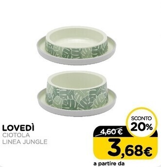 Arcaplanet Lovedi ciotola linea jungle offerta