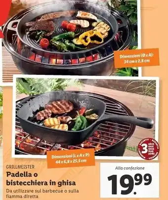 Lidl Grillmeister padella o bistecchiera in ghisa offerta