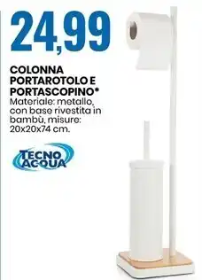 Eurospin Tecno acqua colonna portarotolo e portascopino offerta