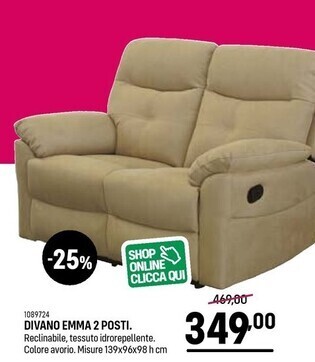 Divano emma 2 posti