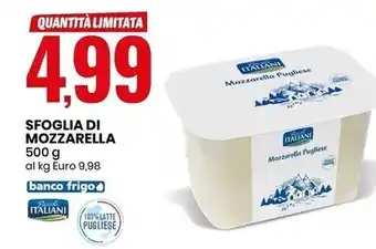 Eurospin Pascoli italiani sfoglia di mozzarella offerta