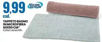 Eurospin Tecno acqua tappeto bagno in microfibra 60x90 cm offerta