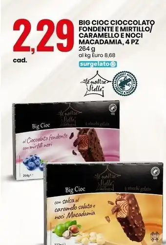 Le nostre stelle big cioc cioccolato fondente e mirtillo/caramello e noci macadamia, 4 pz