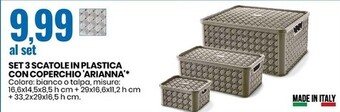 Eurospin Set 3 scatole in plastica con coperchio 'arianna' offerta