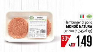 Maxi Supermercati Mondo Natura Hamburger di pollo 200gr offerta