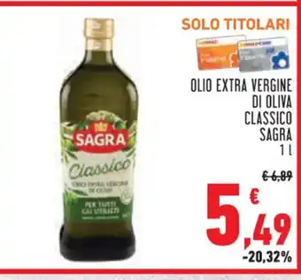 Conad OLIO EXTRA VERGINE DI OLIVA CLASSICO SAGRA 1 L offerta
