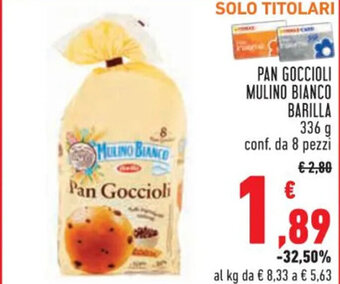 Conad PAN GOCCIOLI MULINO BIANCO BARILLA 336 g conf. da 8 pezzi offerta