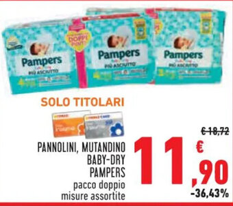 Conad PANNOLINI, MUTANDINO BABY-DRY PAMPERS pacco doppio misure assortite offerta