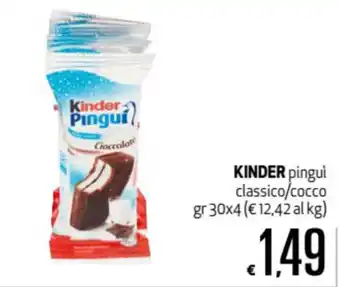 Kinder Pinguí classico/cocco 30gr x 4
