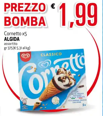 Maxi Supermercati Algida Cornetto x5 375gr offerta