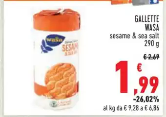 Conad GALLETTE WASA sesame & sea salt 290 g offerta