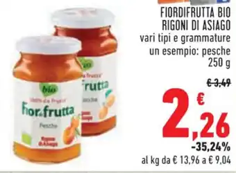 Conad FIORDIFRUTTA BIO RIGONI DI ASIAGO 250 g offerta