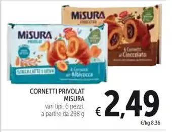Spazio Conad CORNETTI PRIVOLAT MISURA vari tipi, 6 pezzi 298 g offerta