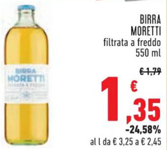 Conad BIRRA MORETTI filtrata a freddo 550 ml offerta