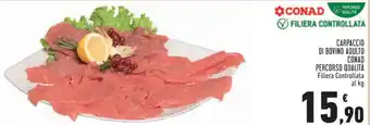 Conad CARPACCIO DI BOVINO ADULTO CONAD PERCORSO QUALITÀ Filiera Controllata al kg offerta