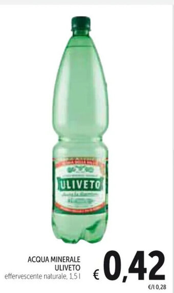 Spazio Conad ACQUA MINERALE ULIVETO effervescente naturale, 1,5 l offerta
