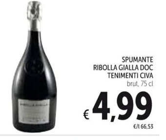 Spazio Conad SPUMANTE RIBOLLA GIALLA DOC TENIMENTI CIVA brut, 75 cl offerta