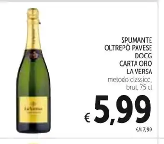 Spazio Conad SPUMANTE OLTREPÒ PAVESE DOCG CARTA ORO LA VERSA 75 cl offerta