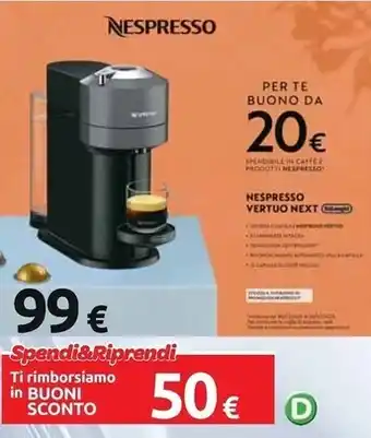 Carrefour Iper De longhi nespresso offerta