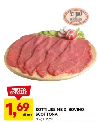DPiù Sottilissime di bovino scottona offerta