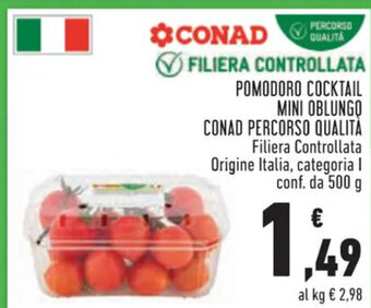 Conad POMODORO COCKTAIL MINI OBLUNGO CONAD PERCORSO QUALITÀ conf. da 500 g offerta