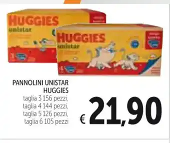 Spazio Conad PANNOLINI UNISTAR HUGGIES taglia 3 156 pezzi offerta